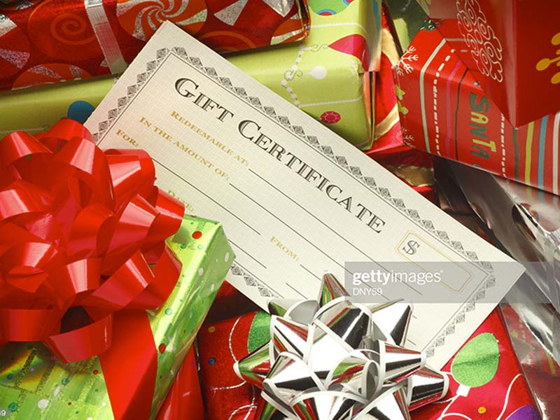 gift certificate 